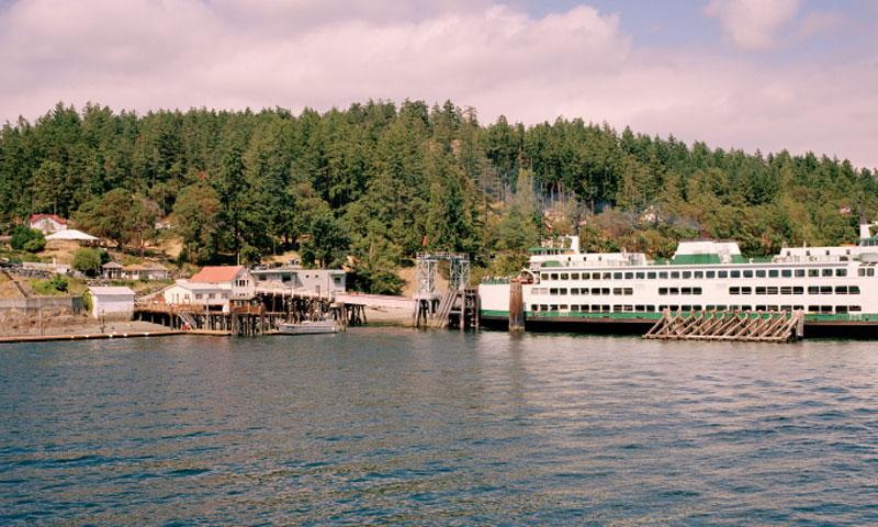 The Ferry docked at Orcas Island