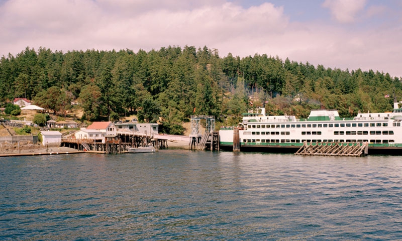 The Ferry docked at Orcas Island